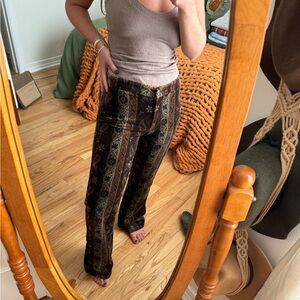 Vintage Retro Velvet Bootcut Pants